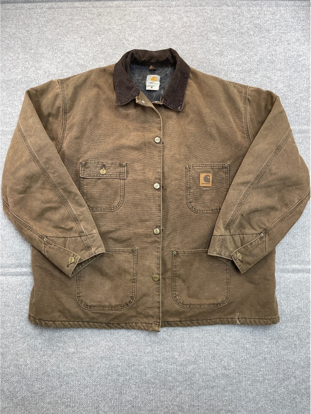 Vintage Carhartt Blanket-Lined Duck Canvas XXL Chore Coat - Brown